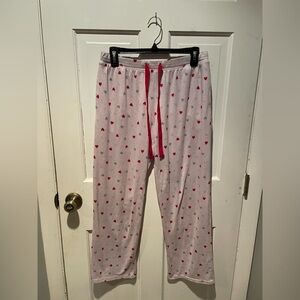 Soft pink heart valentine’s pj pants